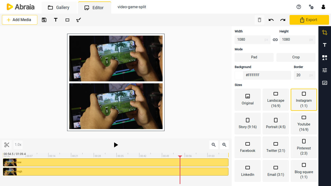 Create Split Screen Videos Online - Abraia